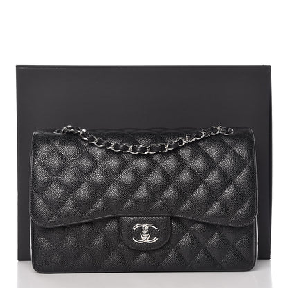 Chanel Caviar Quilted Jumbo Double Flap Black 9 of 9