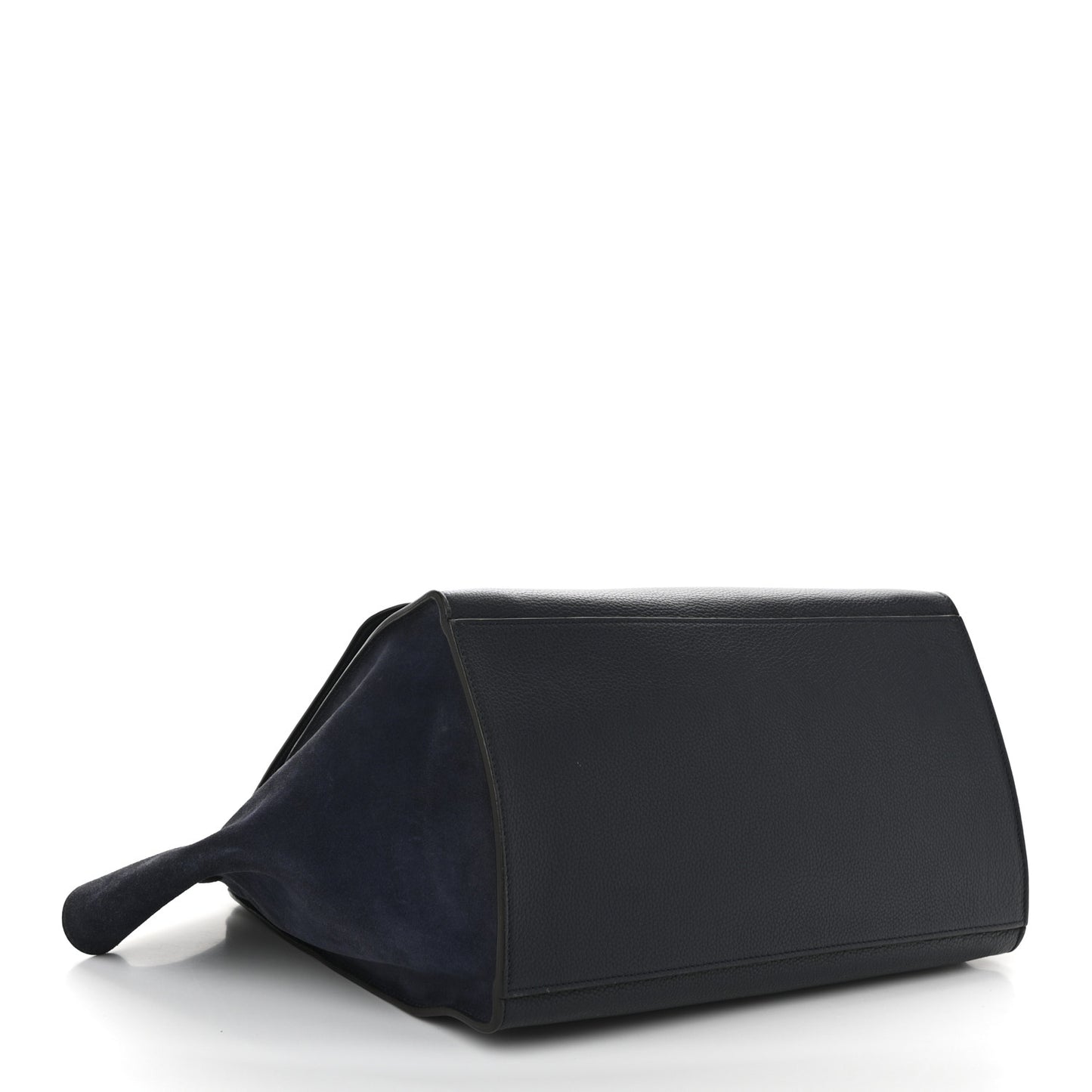 Drummed Calfskin Suede Large Trapeze Navy