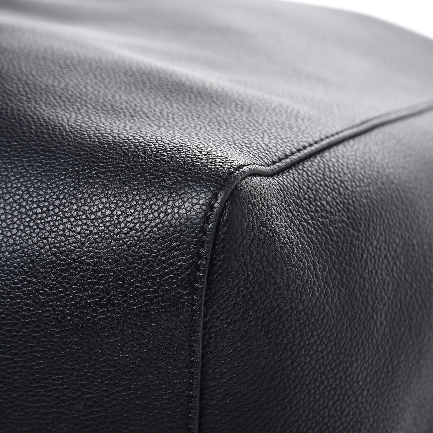 Grainy Calfskin Large Bonded Tote Black