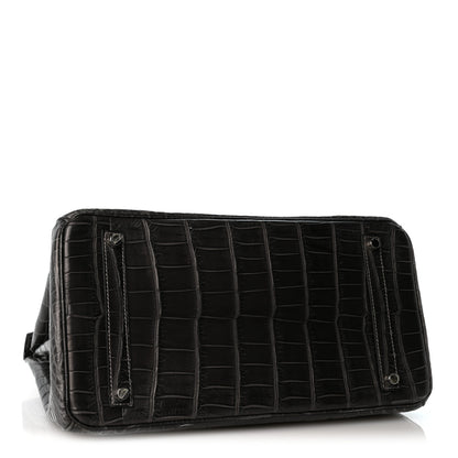 Hermes Matte Niloticus Crocodile Birkin 35 Graphite 4 of 12