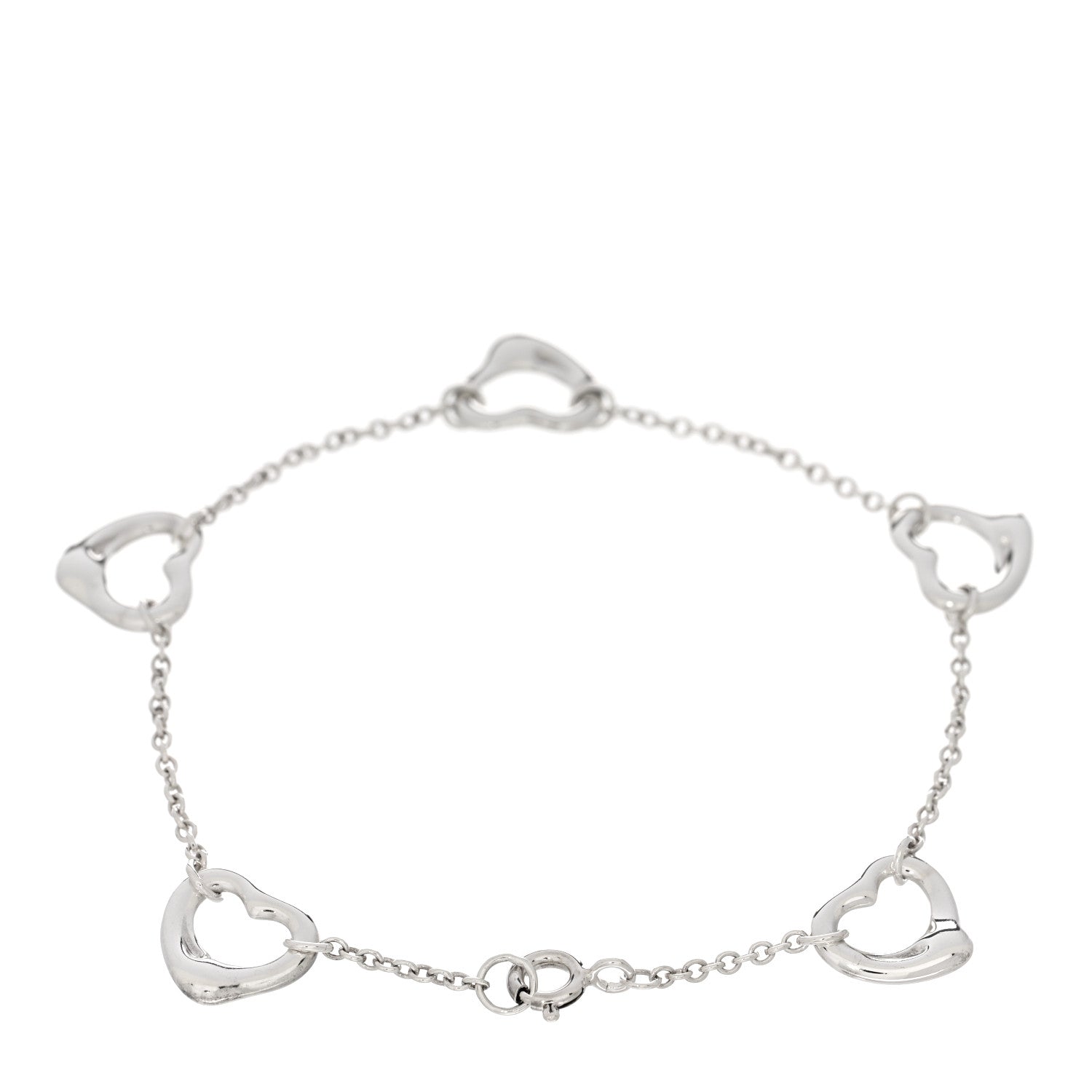 Tiffany Sterling Silver Elsa Peretti Open Heart Bracelet 2 of 3