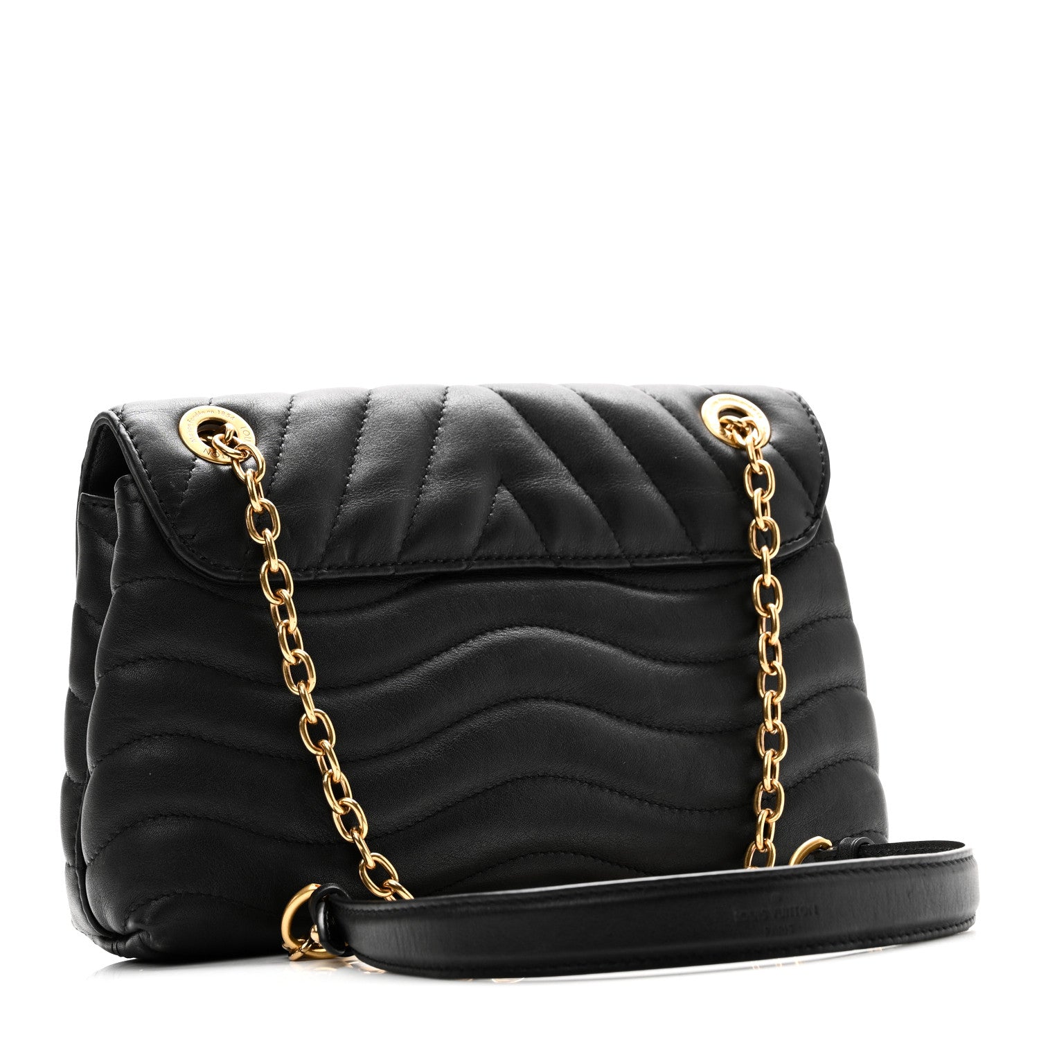 Louis Vuitton Calfskin LV New Wave Chain Bag Black 3 of 9