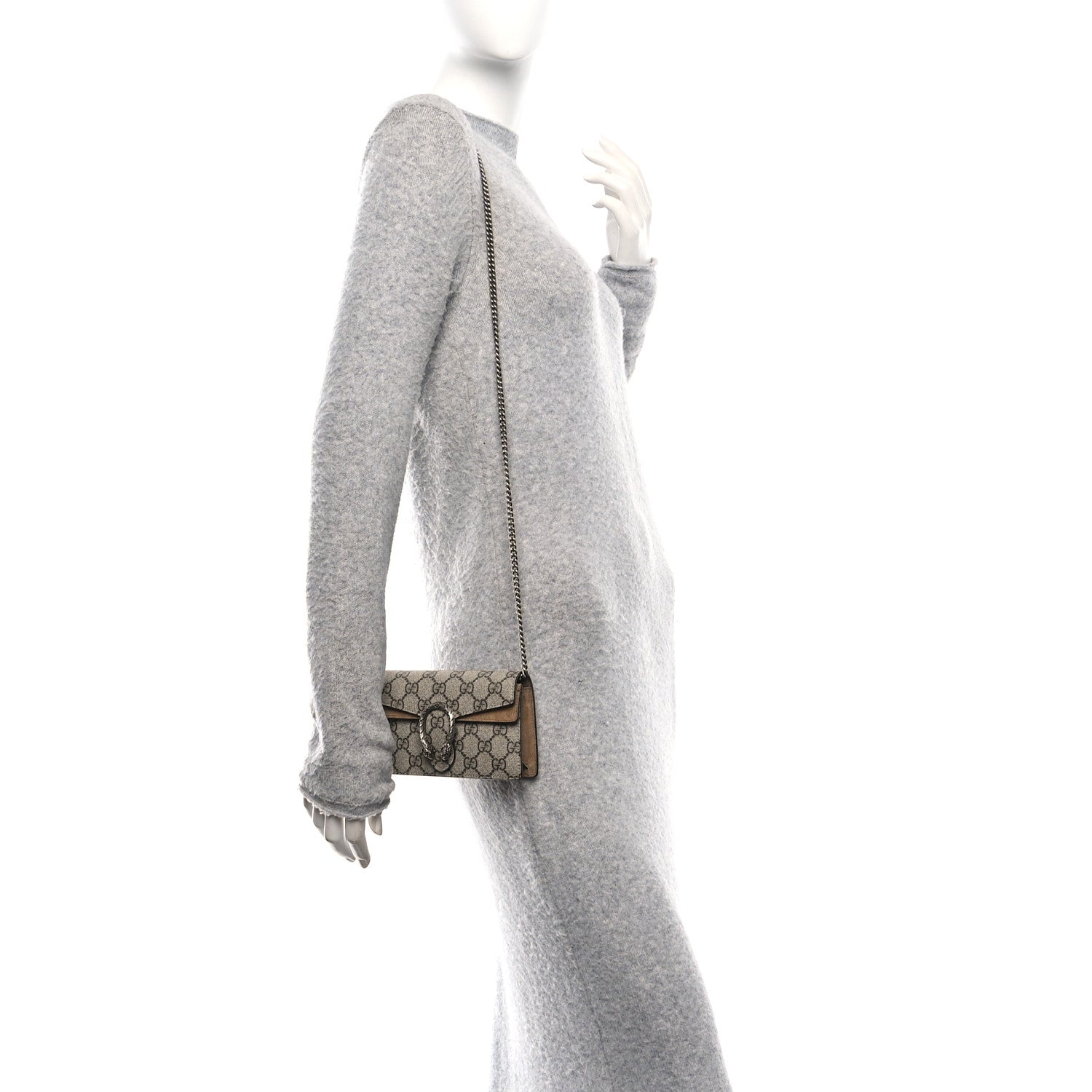 Gucci GG Supreme Monogram Super Mini Dionysus Shoulder Bag Taupe 2 of 11