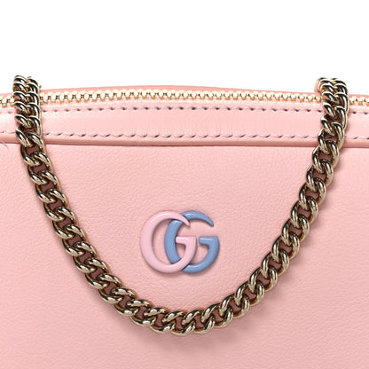 Gucci Dollar Calfskin Enamel Super Mini GG Marmont Chain Shoulder Bag Light Pink Blue 8 of 10