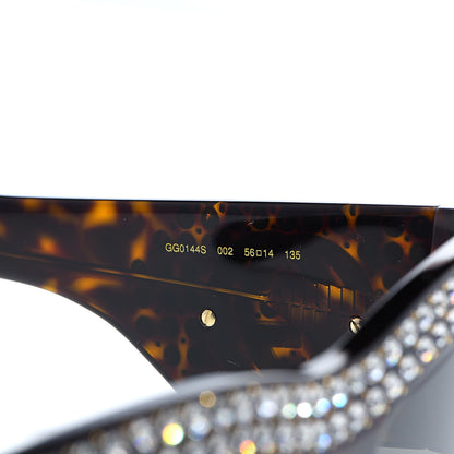 Gucci Acetate Crystal Oversize Hollywood Forever Sunglasses GG0144S Tortoiseshell 5 of 8