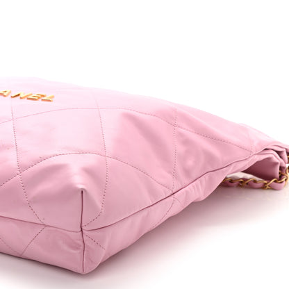 Chanel Shiny Calfskin Quilted Chanel 22 Drawstring Bag Pink 10 of 10