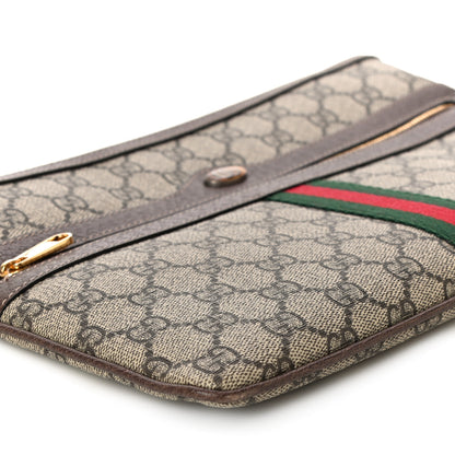 Gucci GG Supreme Monogram Large Ophidia Pouch Clutch Brown 9 of 11