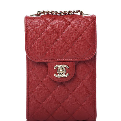 Chanel Caviar Quilted Classic Phone Holder Red 11 of 12