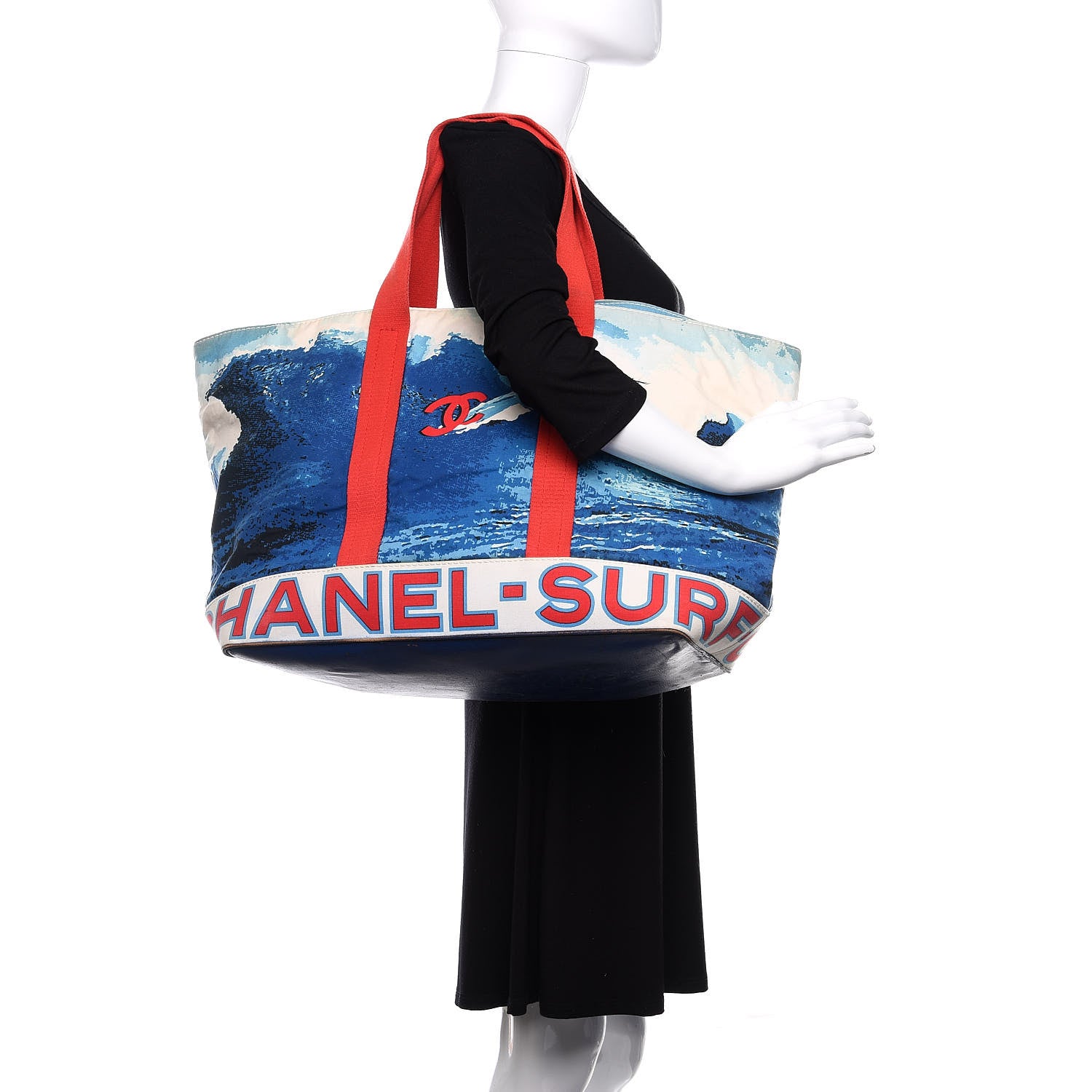 Chanel Canvas Surf Tote Red Blue 2 of 25