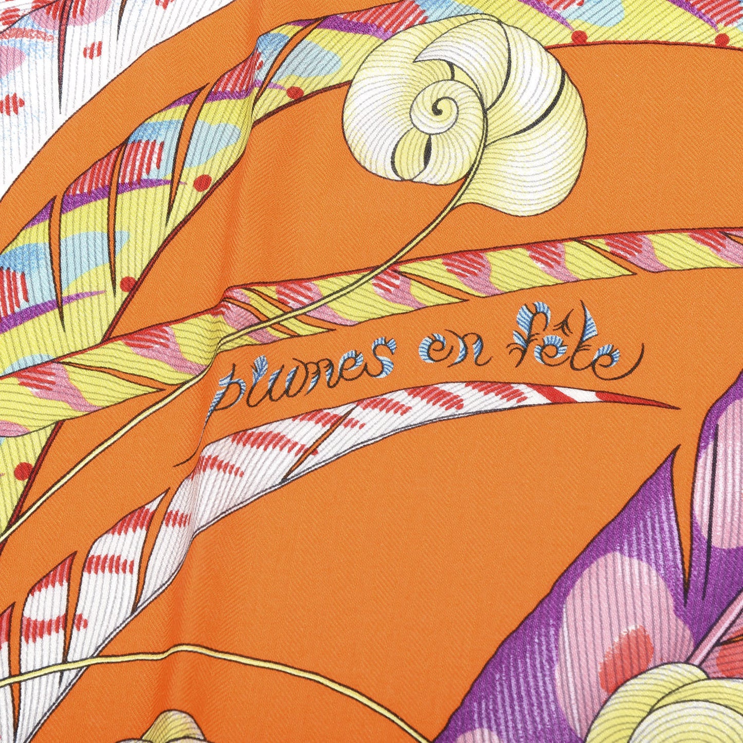 Cashmere Silk Plumes En Fete Shawl 140 Orange Mauve Multicolor
