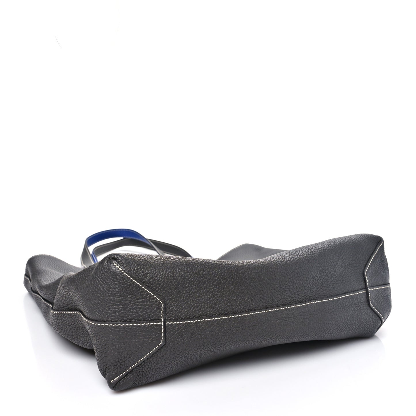 Taurillon Clemence Double Sens 36 Reversible Tote Graphite Bleu Electrique