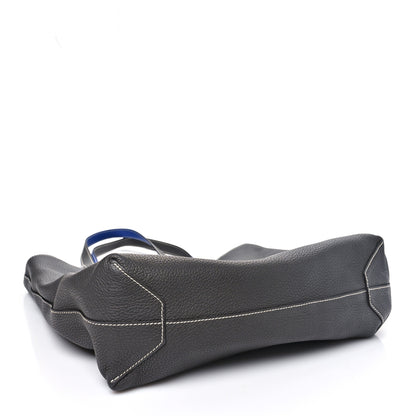 Hermes Taurillon Clemence Double Sens 36 Reversible Tote Graphite Bleu Electrique 7 of 16