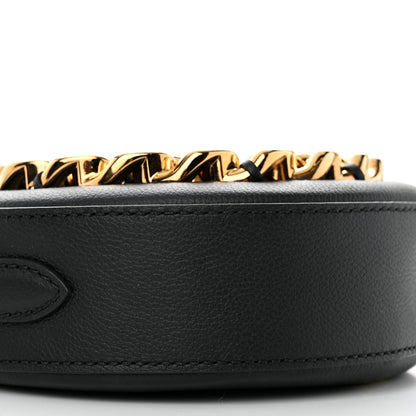 Versace Calfskin Mini La Medusa Chain Round Crossbody Bag Black 8 of 12