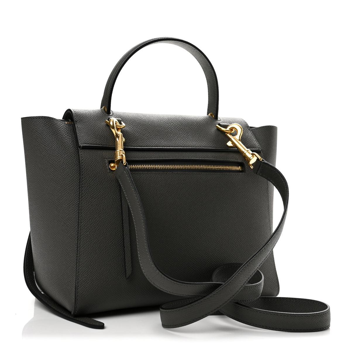 Grained Calfskin Micro Belt Bag Grey