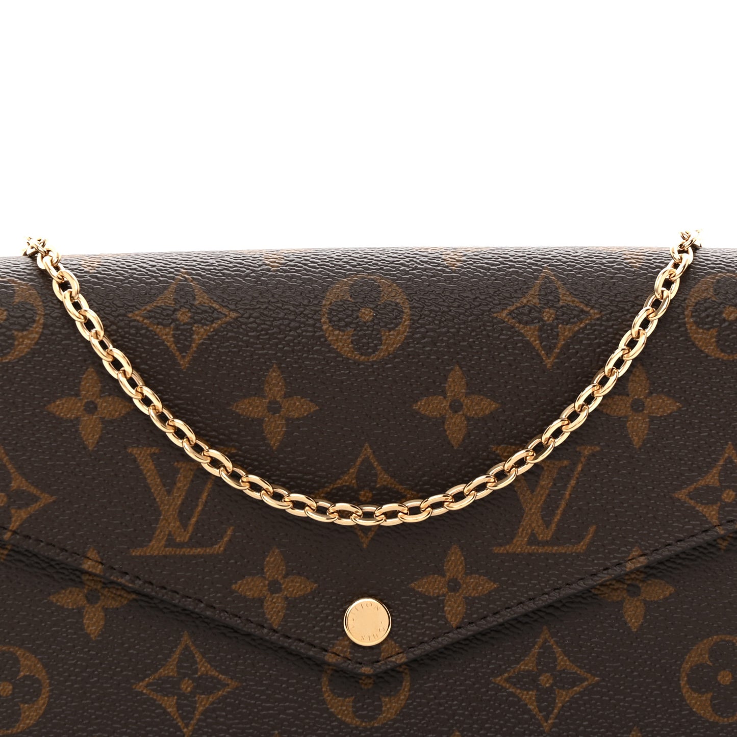 Monogram Pochette Felicie Chain Wallet Fuchsia