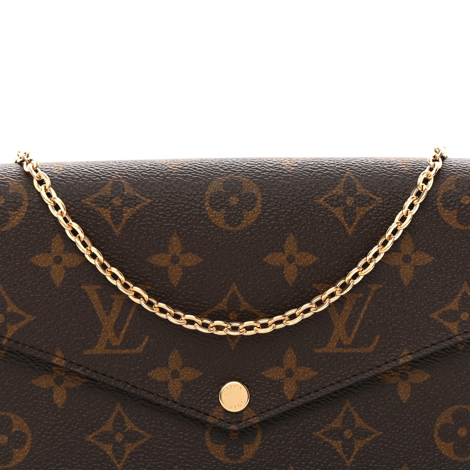 Louis Vuitton Monogram Pochette Felicie Chain Wallet Fuchsia 8 of 10