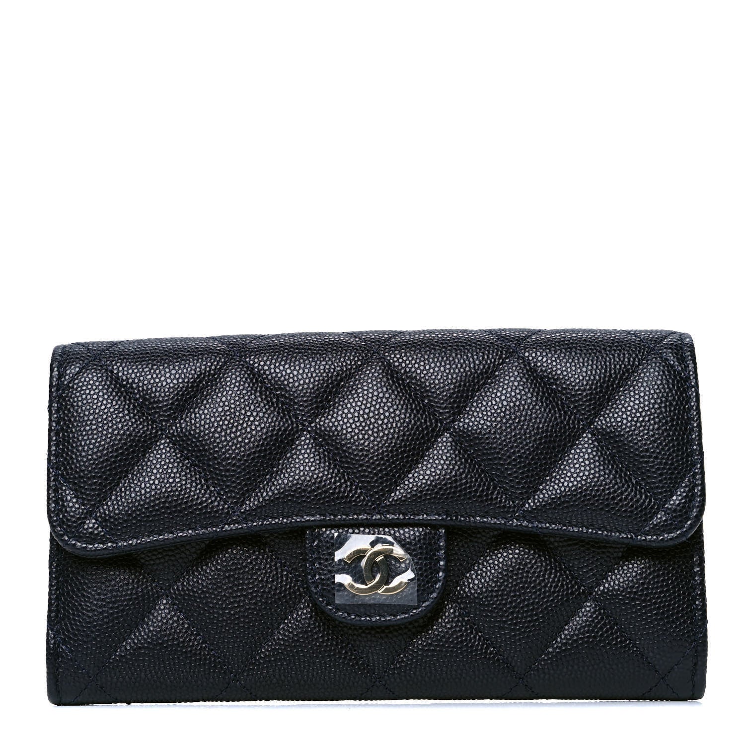 Chanel Caviar Quilted Medium Flap Wallet Navy 1 of 5