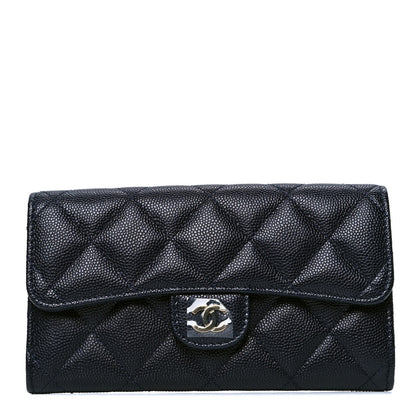 Chanel Caviar Quilted Medium Flap Wallet Navy 1 of 5