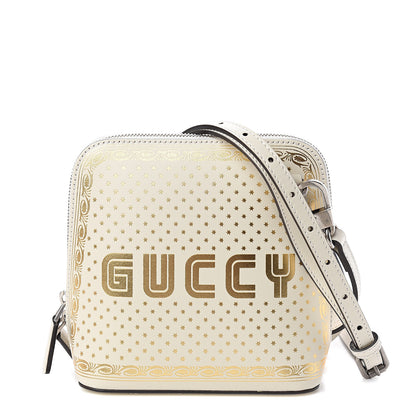 Gucci X SEGA Calfskin GUCCY Stars Mini Dome Shoulder Bag Mystic White Gold 1 of 9