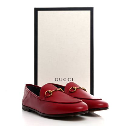 Gucci Lambskin Womens Brixton Horsebit Loafers 35 Hibiscus Red 9 of 9