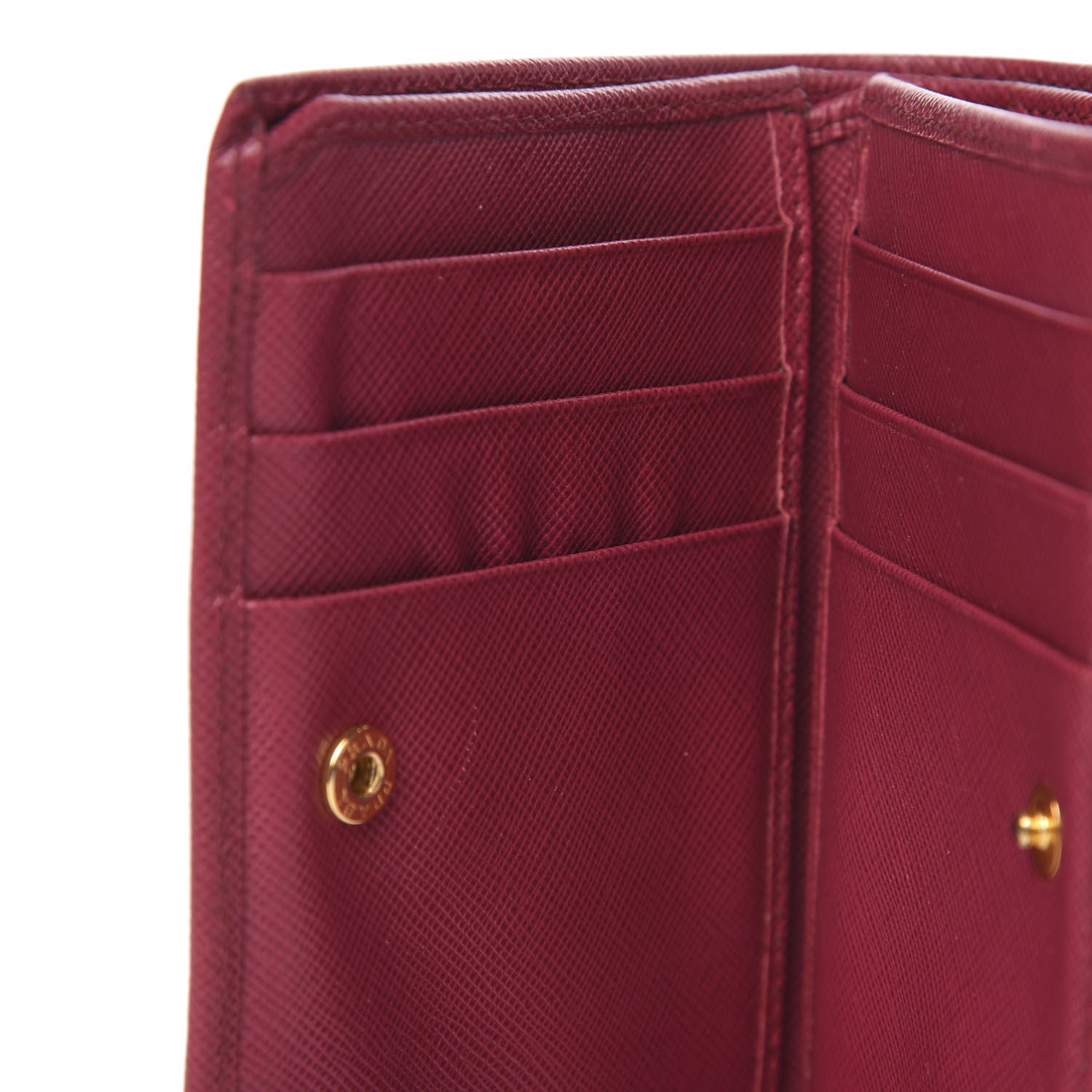Prada Saffiano Metal Bi-Fold Wallet Ibisco 9 of 11