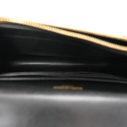 Saint Laurent Calfskin Crocodile Embossed Kate Monogram Tassel Chain Wallet Black 5 of 9