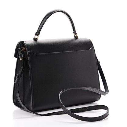 Saint Laurent Grain de Poudre Medium Classic Monogram Cassandra Top Handle Black Rouge Legion 2 of 9