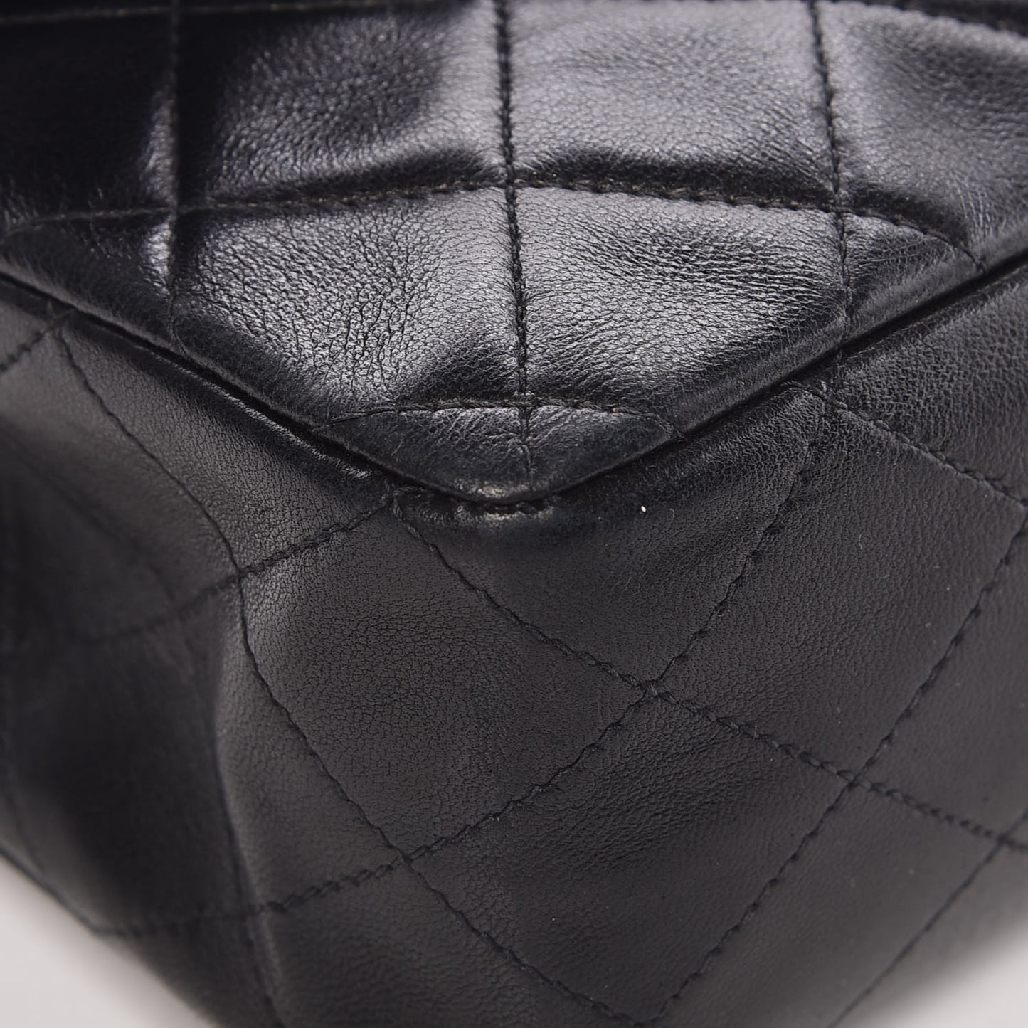 Lambskin Quilted Medium Double Flap Black