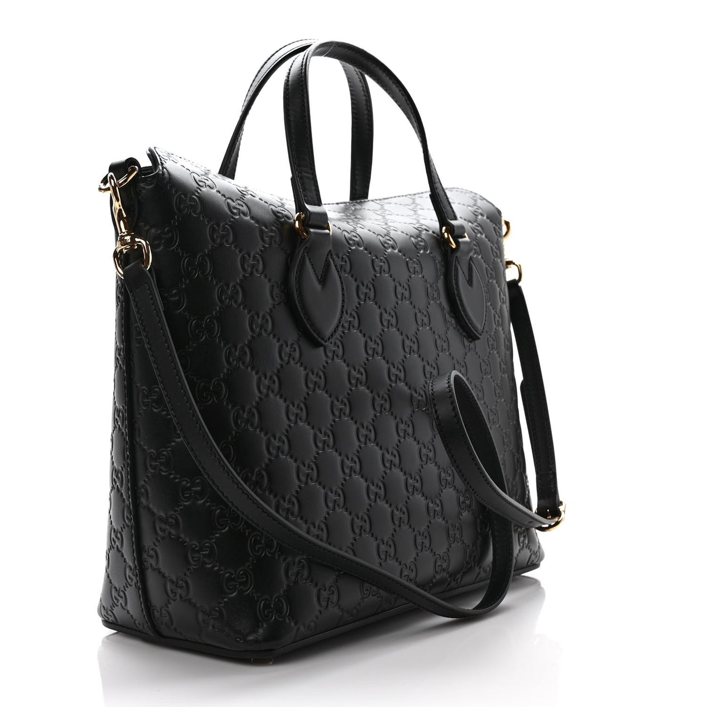 Guccissima Linea A Foldover Tote Black