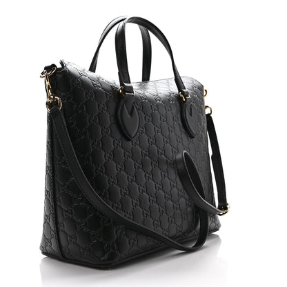 Gucci Guccissima Linea A Foldover Tote Black 3 of 9