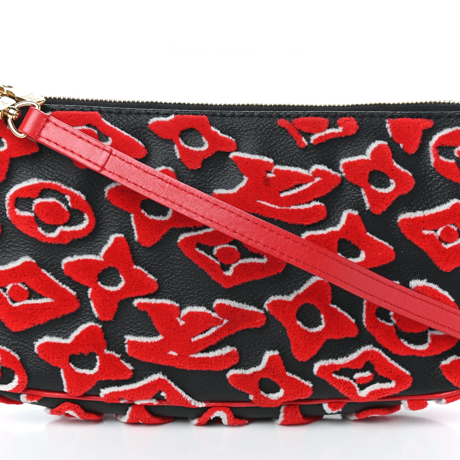 Louis Vuitton X UF Tufted Monogram Pochette Accessories Black Red 7 of 9