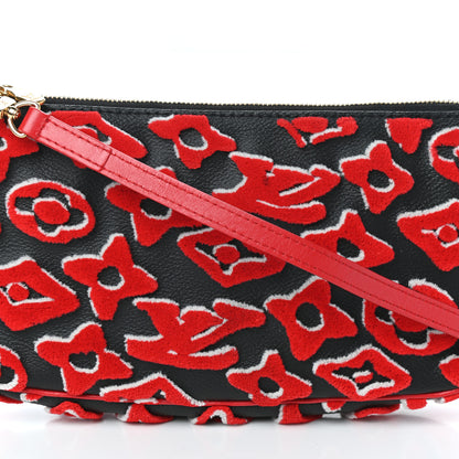 Louis Vuitton X UF Tufted Monogram Pochette Accessories Black Red 7 of 9
