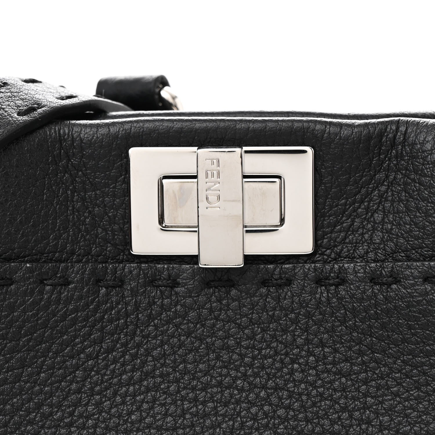 Fendi Cuoio Romano Selleria Bi-Color Mini Peekaboo Iconic Satchel Black Mou 8 of 13