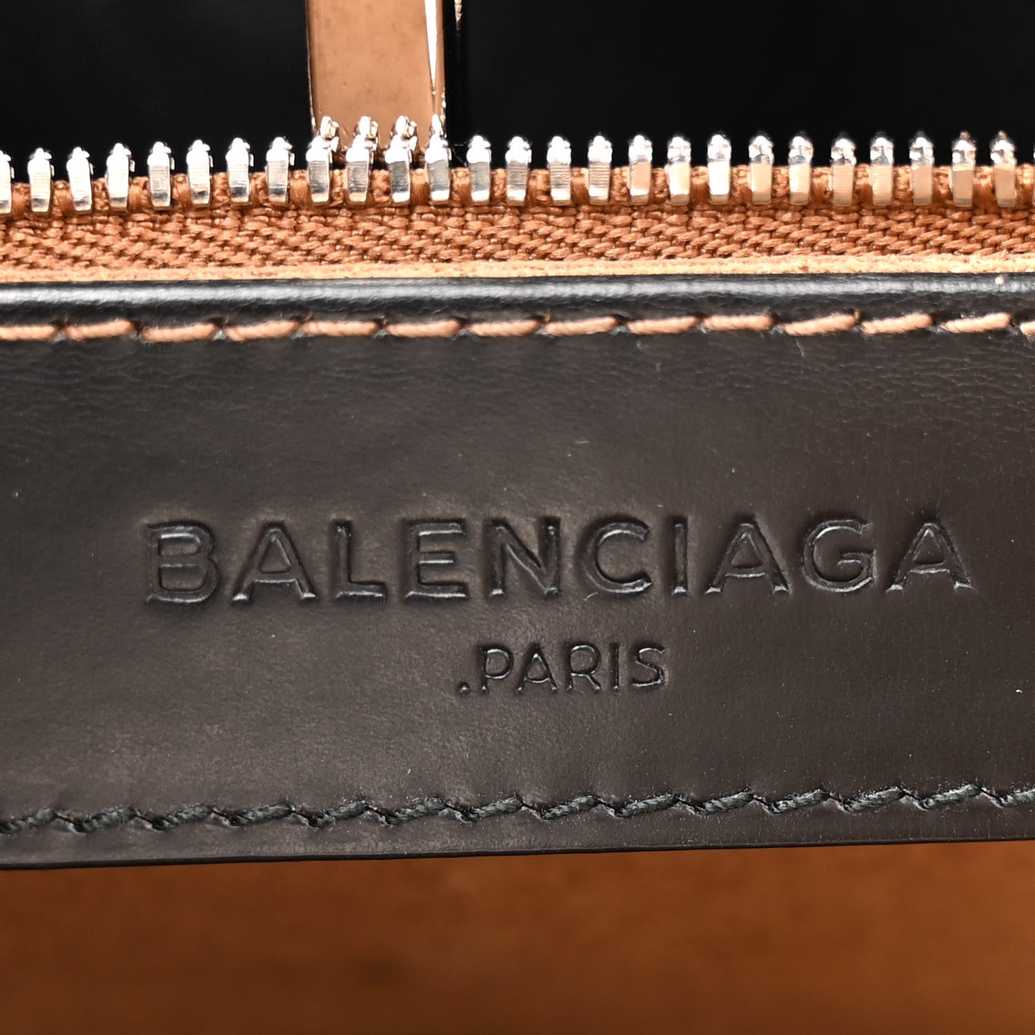 Balenciaga Calfskin Pickstitch Mini Top Handle Bucket Bag Black 6 of 15