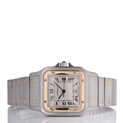 Cartier Stainless Steel 18K Yellow Gold 29mm Santos De Galbee Quartz Watch 3 of 11