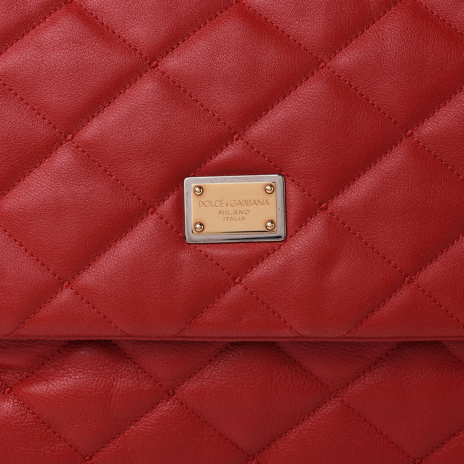 Dolce & Gabbana Lambskin Quilted Miss Kate Shoulder Bag Red 10 of 11