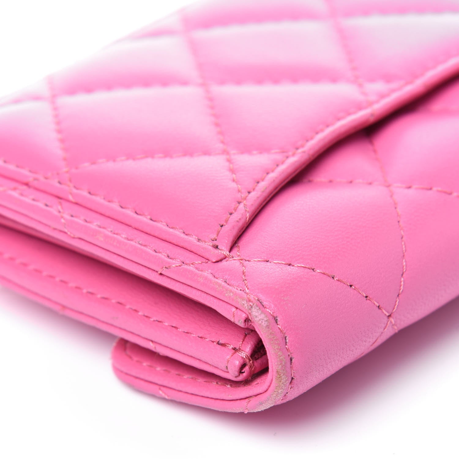 Chanel Lambskin Quilted Flap Card Holder Wallet Pink 13 of 18