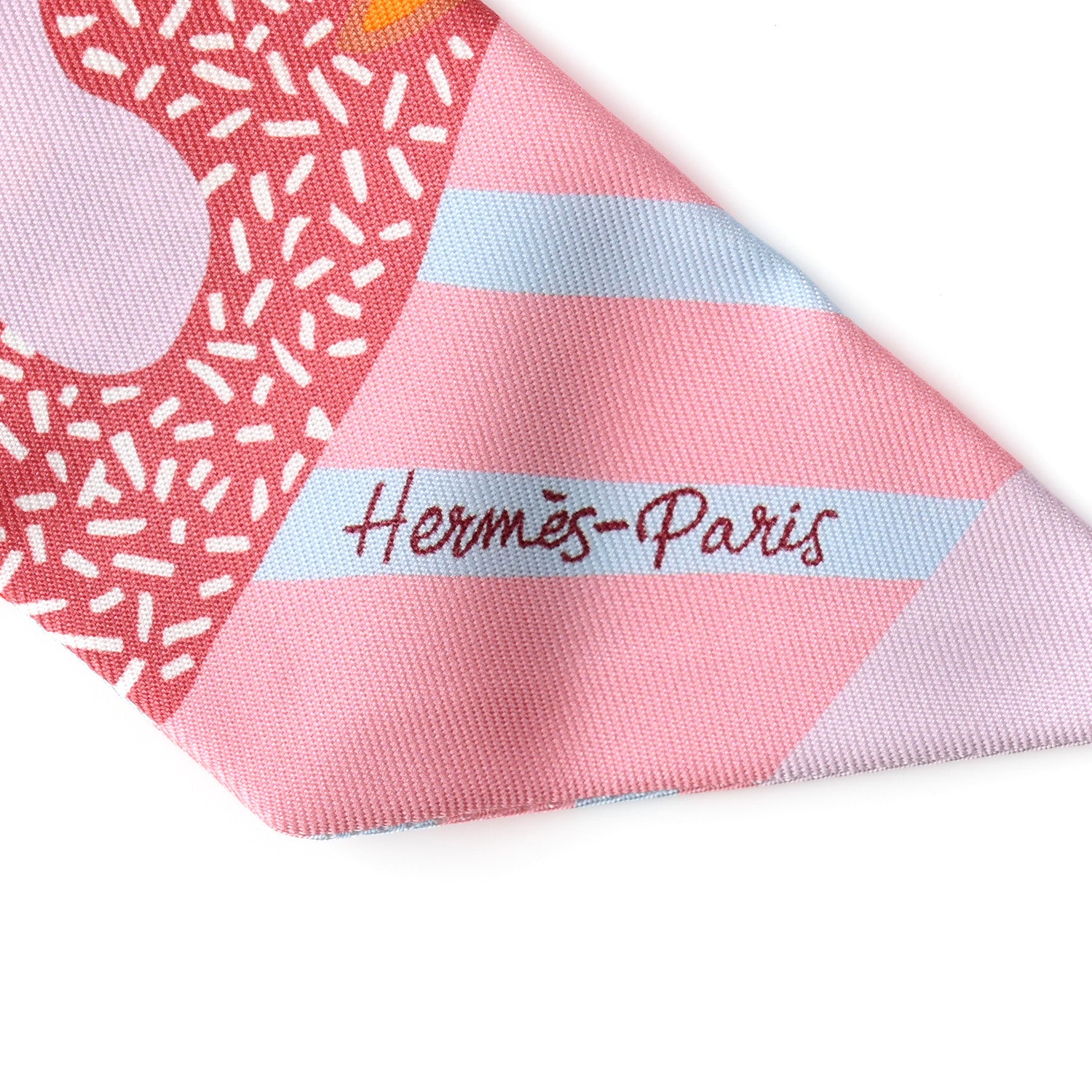 Hermes Silk En Liberte Twilly Rose Bleu Rouge 2 of 4