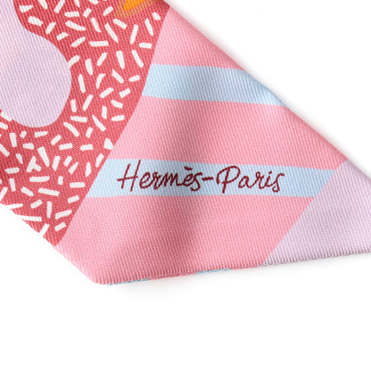 Hermes Silk En Liberte Twilly Rose Bleu Rouge 2 of 4