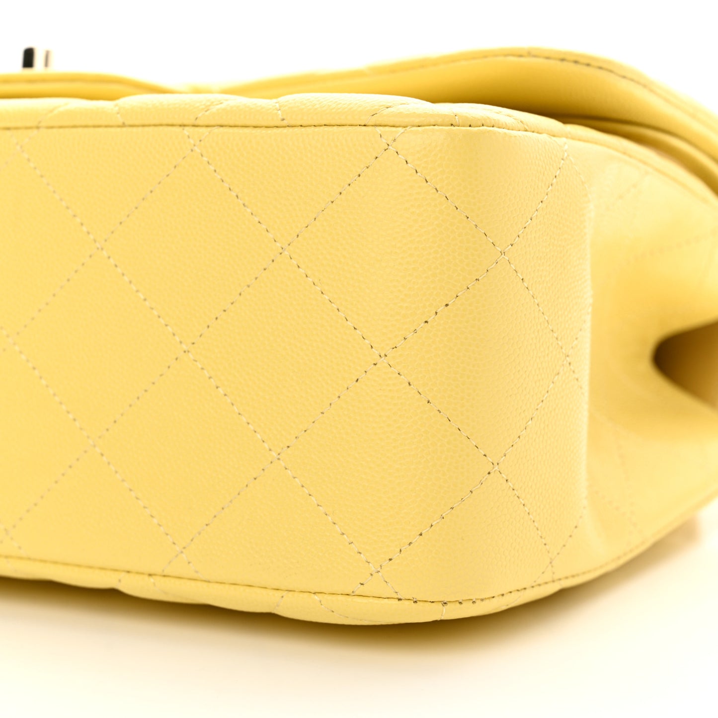 Caviar Quilted Jumbo Double Flap Yellow