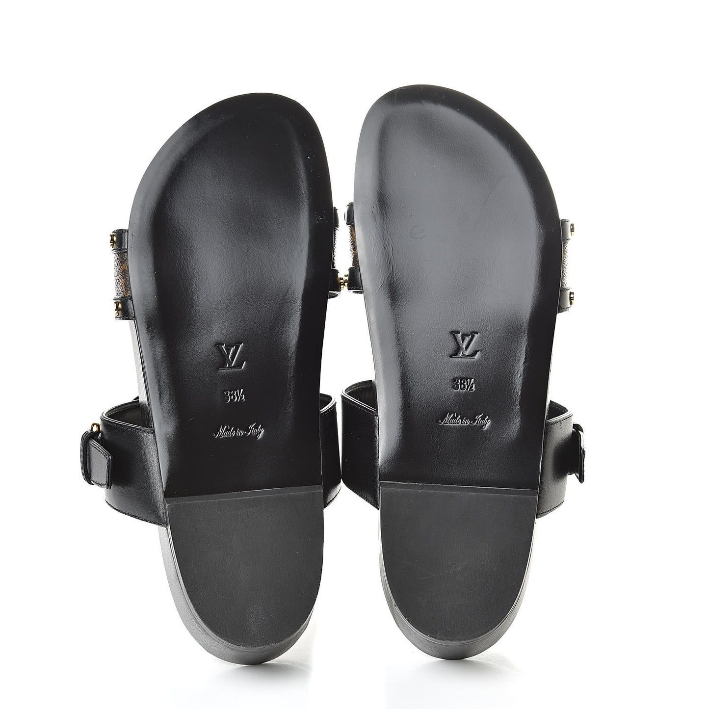 Monogram Bom Dia Mule Sandals 38.5 Black