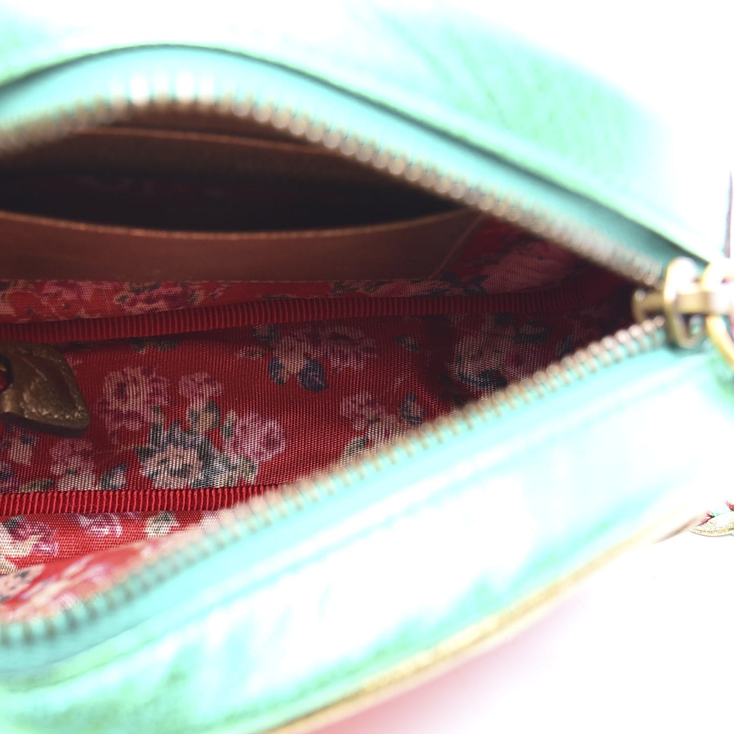 Laminated Nappa Trapuntata Mini Zumi Dome Shoulder Bag Rosso Jasmine Green Rame