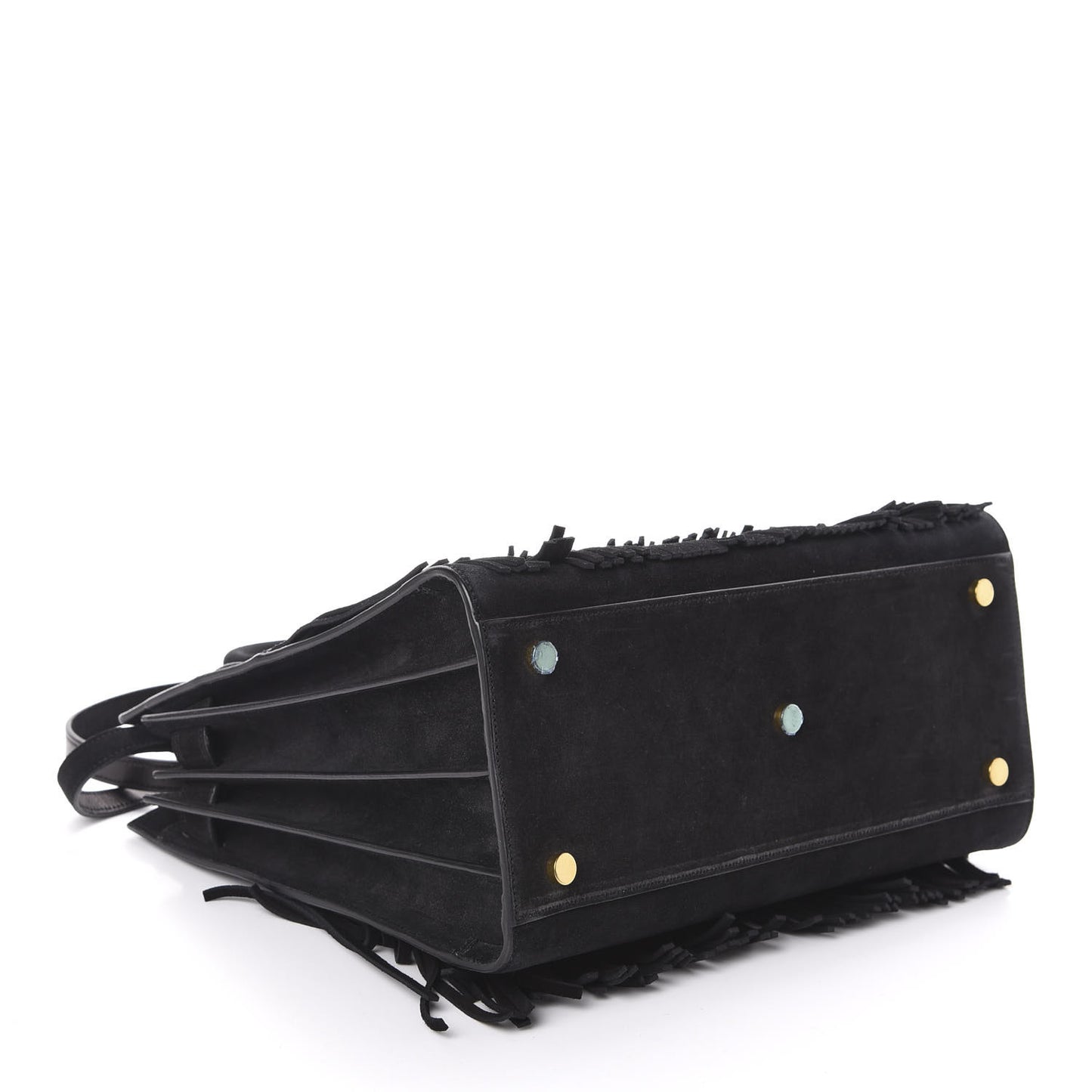 Suede Fringe Small Sac De Jour Black
