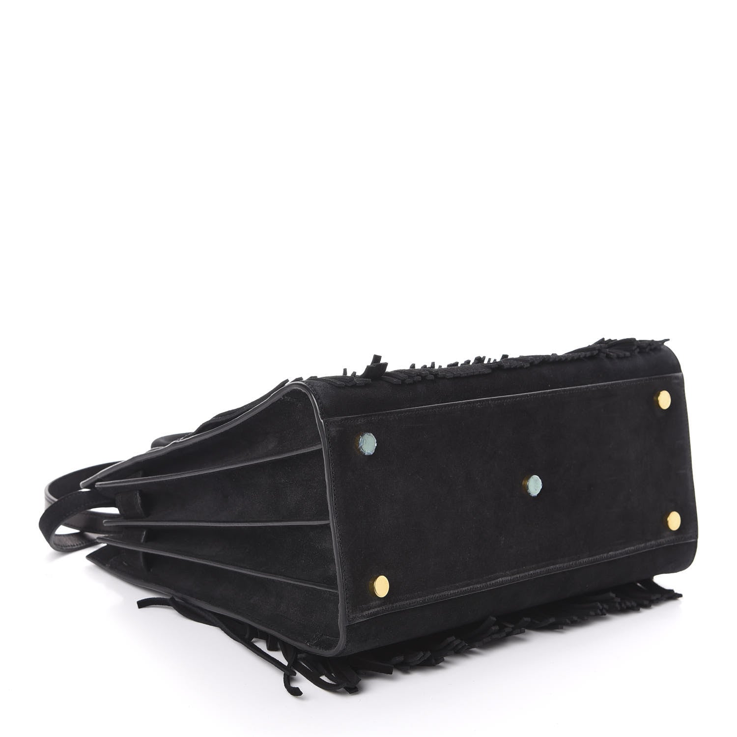 Saint Laurent Suede Fringe Small Sac De Jour Black 4 of 9