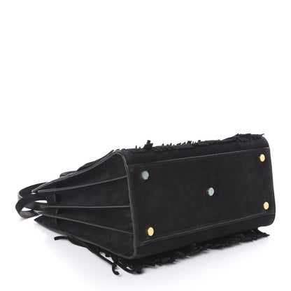 Saint Laurent Suede Fringe Small Sac De Jour Black 4 of 9