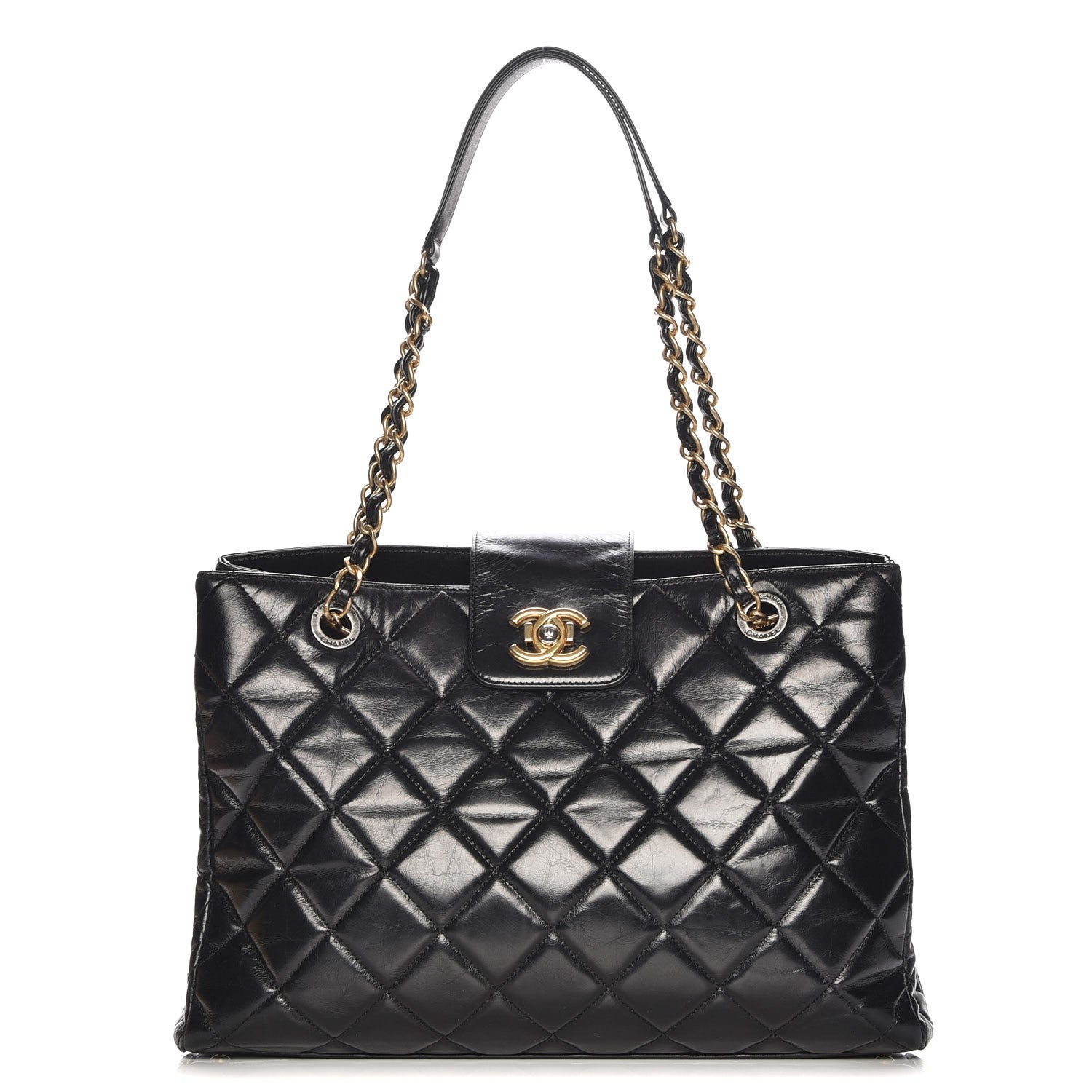 Chanel Glazed Calfskin Quilted Tote Black 1 of 7