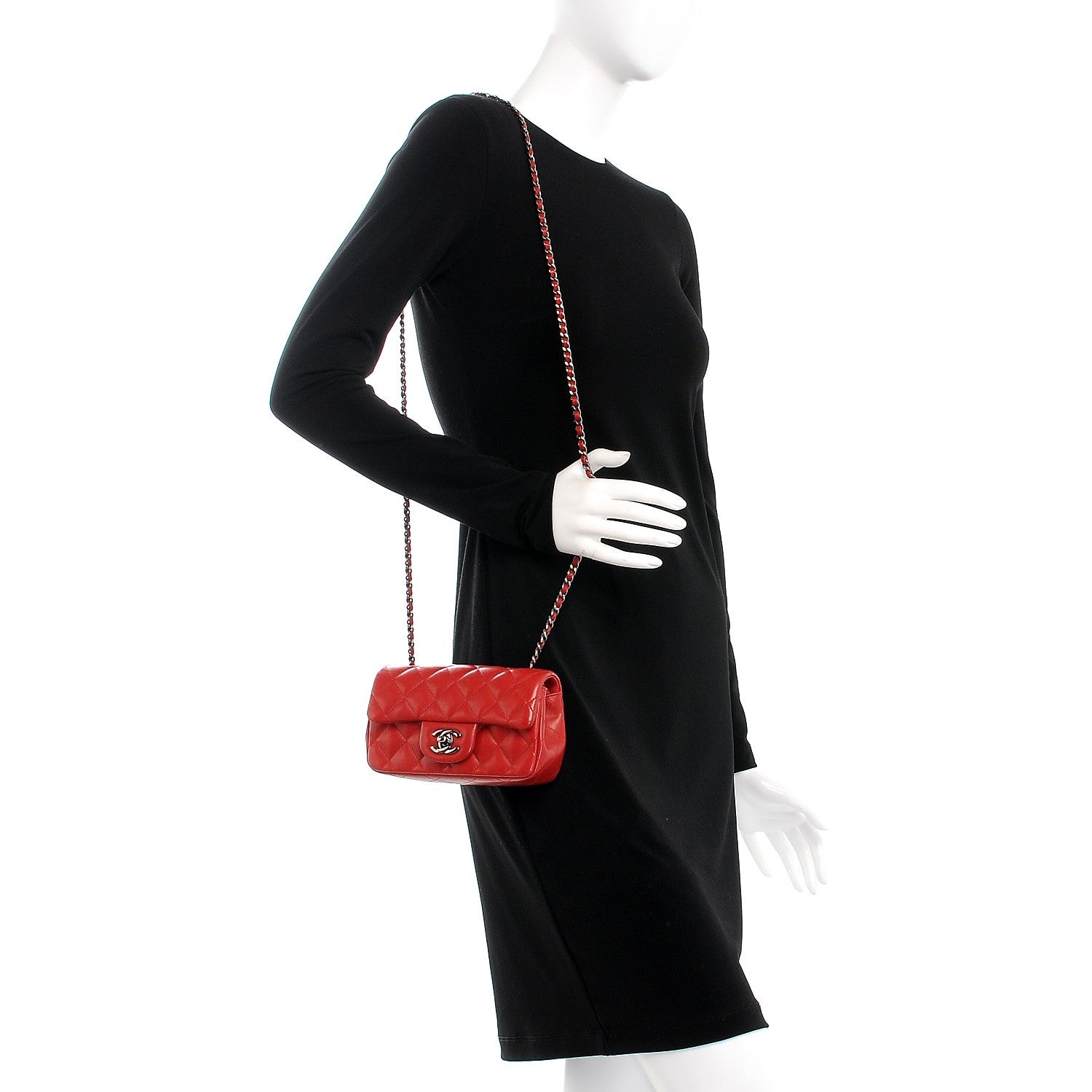 Chanel Lambskin Quilted Extra Mini Flap Red 2 of 8
