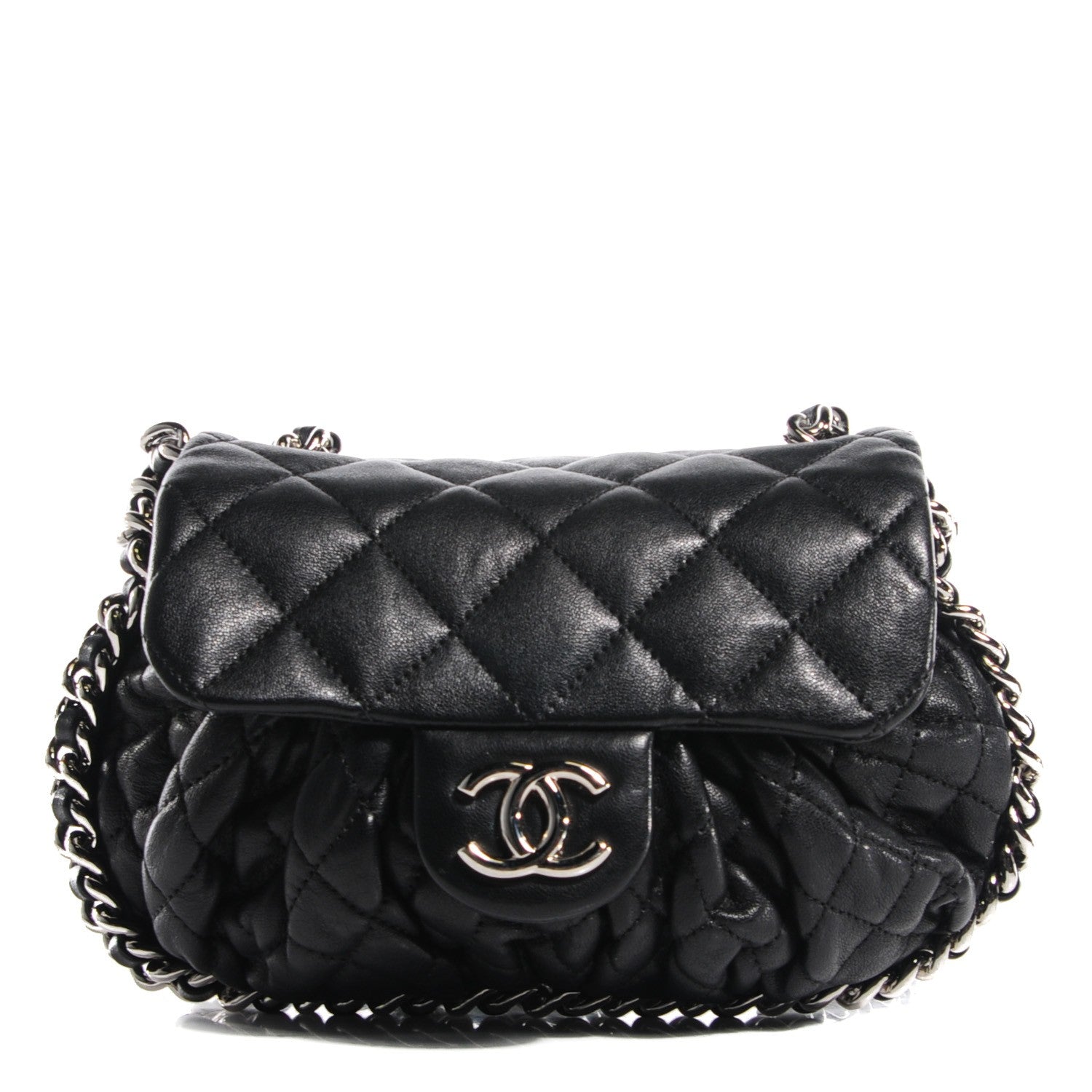 Chanel Washed Lambskin Mini Chain Around Messenger Black 1 of 7