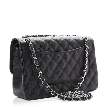 Chanel Caviar Quilted Jumbo Double Flap Black 2 of 12