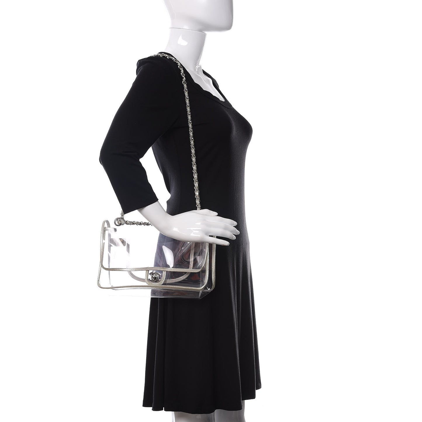 Lambskin Vinyl Large Naked Flap Silver